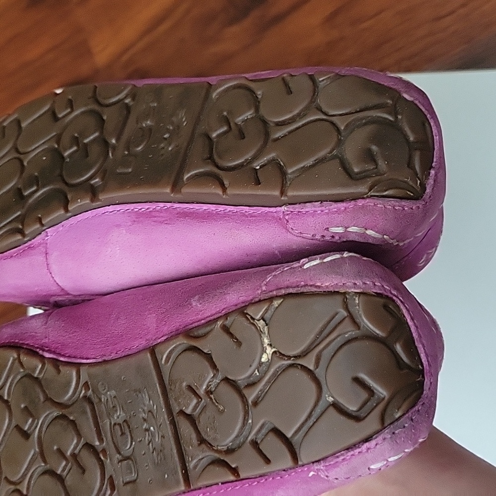 Ugg Australia Slippers Women 7M Ansley Shoes Purple Suede Wool Moccasin Moc Toe - Picture 11 of 12